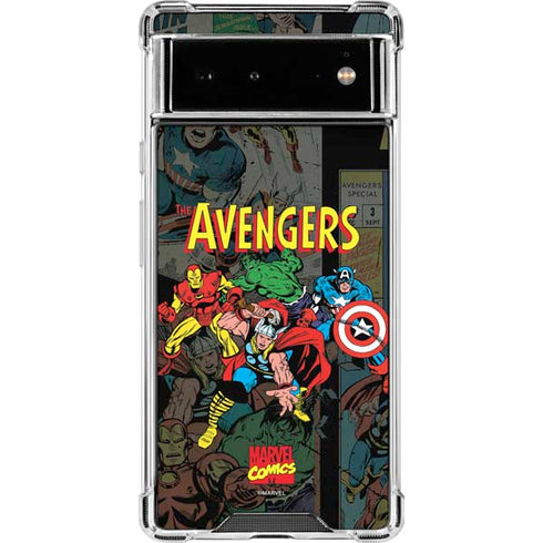Marvel Classic Comics Avengers Assemble Google Pixel 6 Clear Case